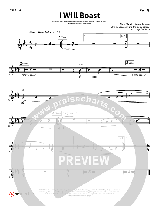 I Will Boast French Horn 1/2 (Chris Tomlin)