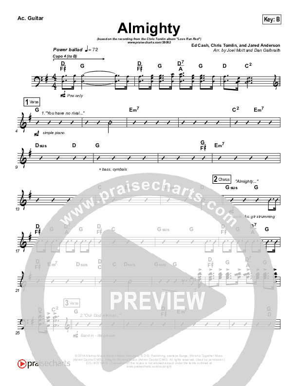 Almighty Rhythm Chart (Chris Tomlin)