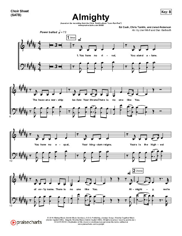 Almighty Choir Vocals (SATB) (Chris Tomlin)