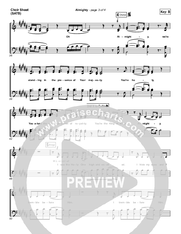 Almighty Choir Sheet (SATB) (Chris Tomlin)