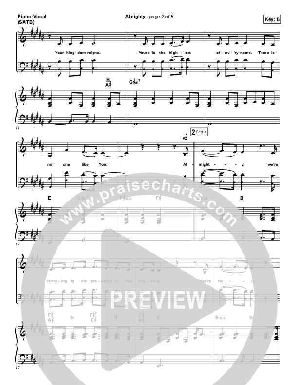 Almighty Piano/Vocal (SATB) (Chris Tomlin)