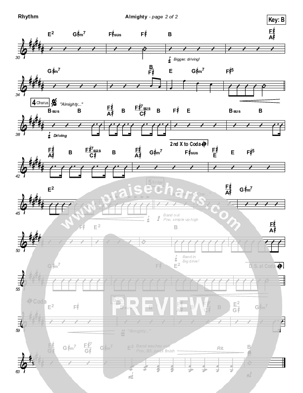 Almighty Rhythm Chart (Chris Tomlin)
