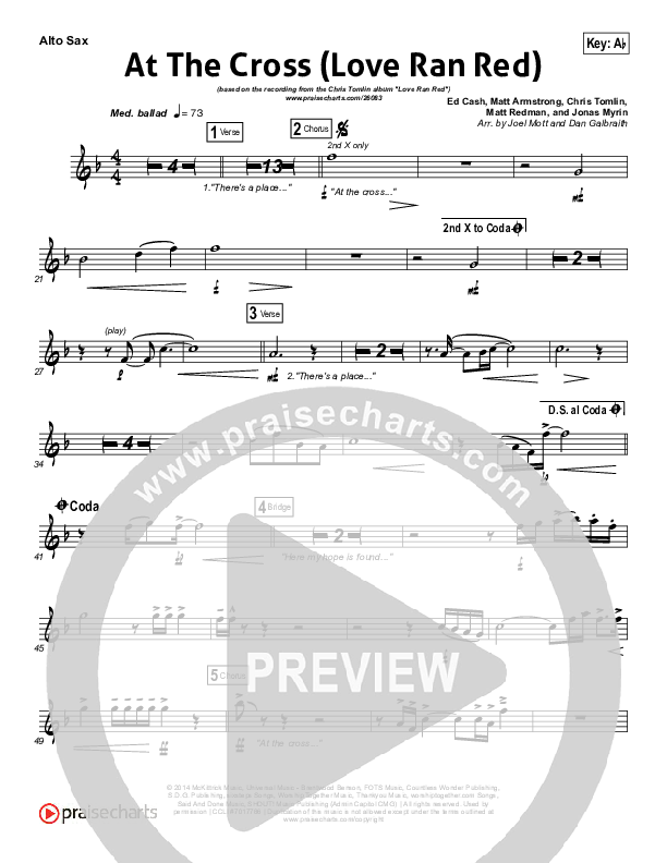 At The Cross (Love Ran Red) Alto Sax (Chris Tomlin)