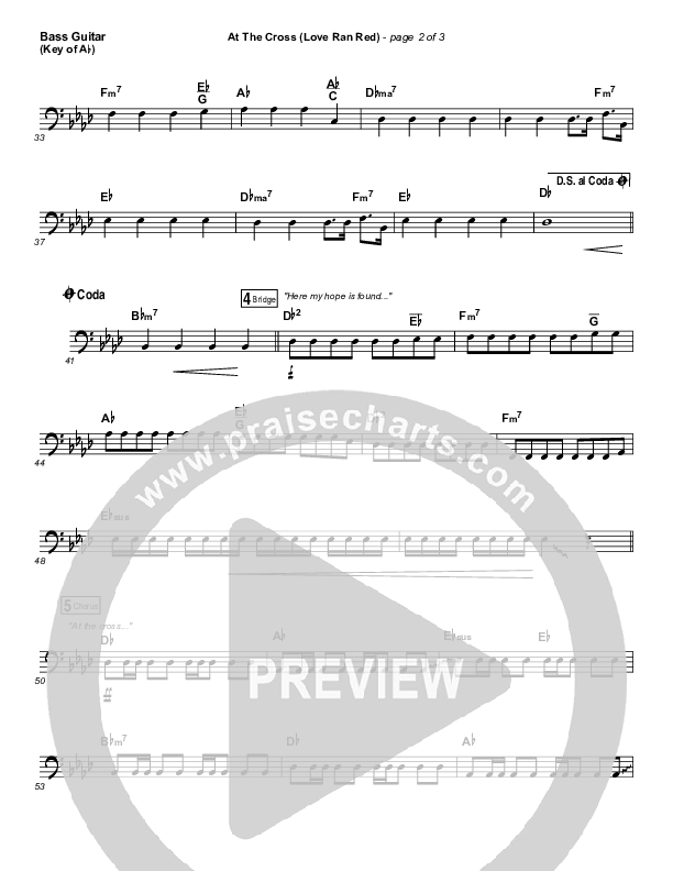 At The Cross (Love Ran Red) Bass Guitar (Chris Tomlin)