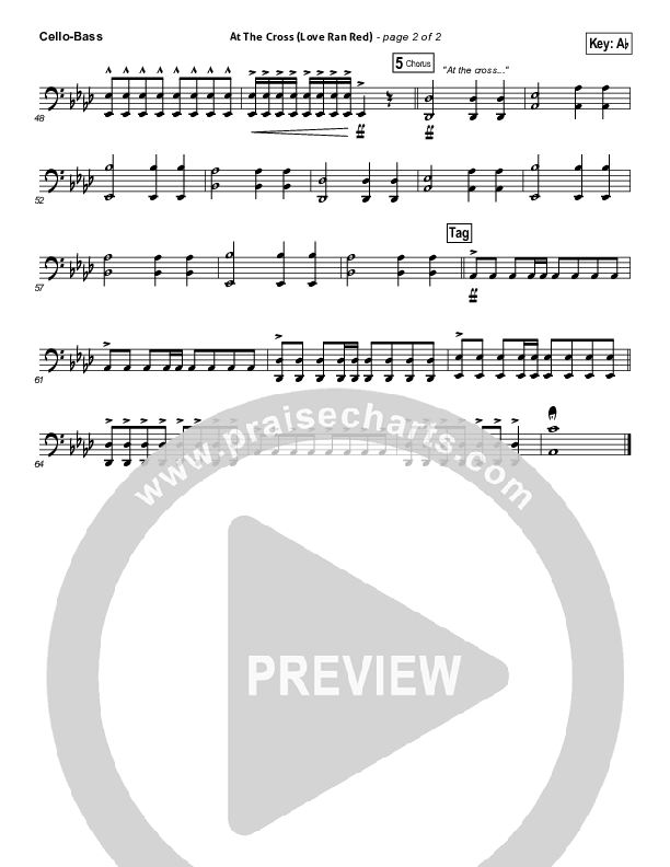 At The Cross (Love Ran Red) Cello/Bass (Chris Tomlin)