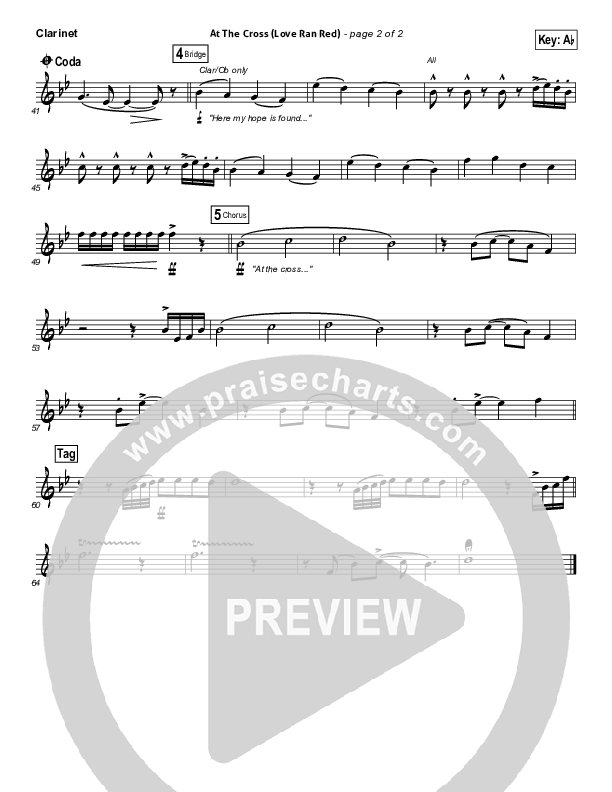 At The Cross (Love Ran Red) Clarinet (Chris Tomlin)