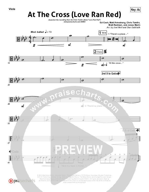 At The Cross (Love Ran Red) Viola (Chris Tomlin)