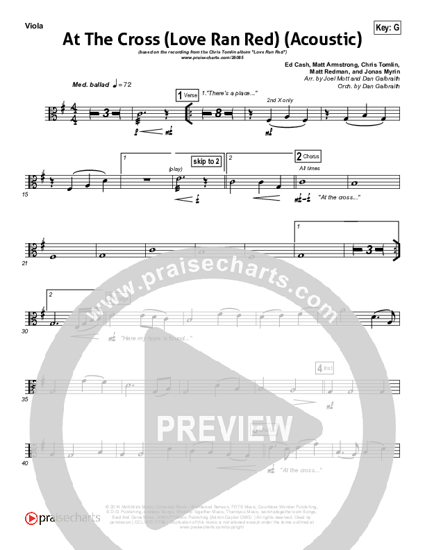 At The Cross (Love Ran Red) (Acoustic) Viola (Chris Tomlin)