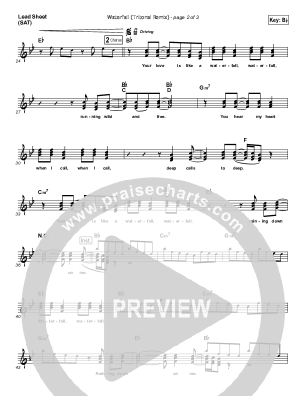Waterfall (Remix) Lead Sheet (Chris Tomlin)