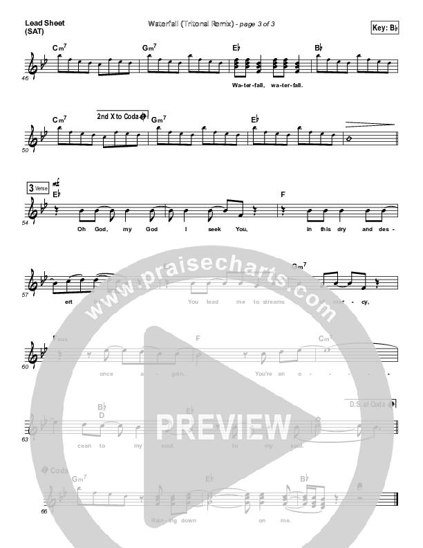 Waterfall (Remix) Lead Sheet (Chris Tomlin)