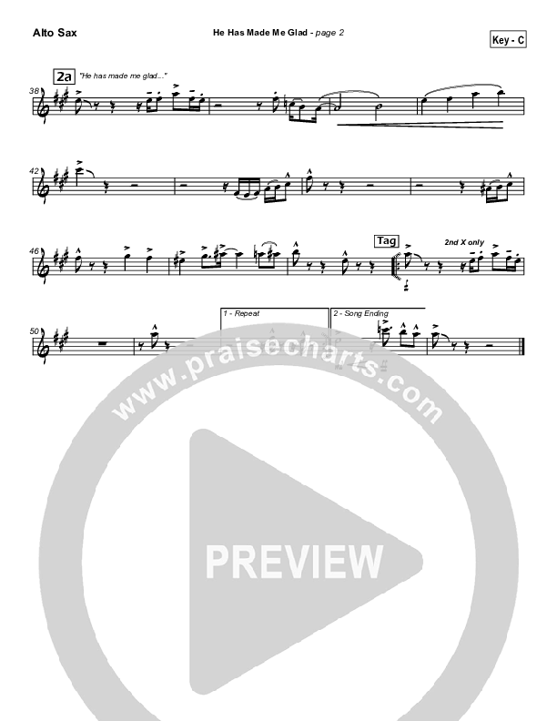 He Has Made Me Glad Alto Sax (Leona Von Brethorst)