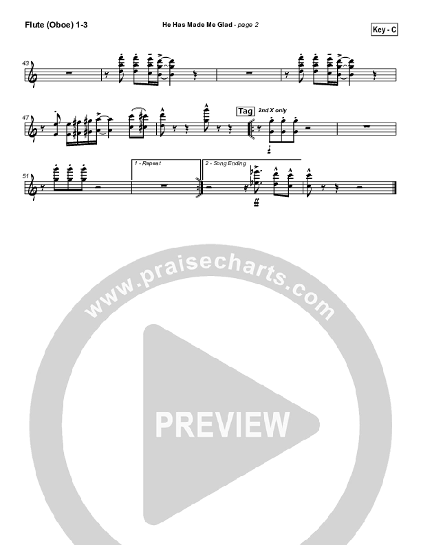 He Has Made Me Glad Flute/Oboe 1/2/3 (Leona Von Brethorst)