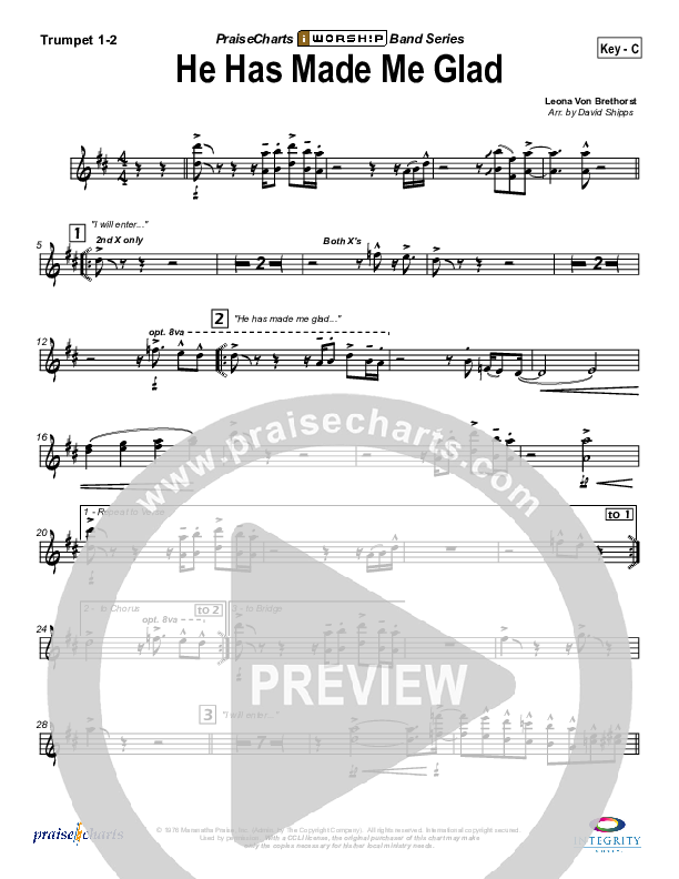 He Has Made Me Glad Trumpet 1,2 (Leona Von Brethorst)