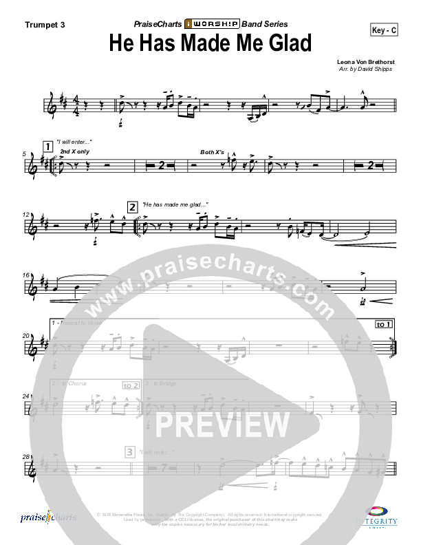 He Has Made Me Glad Trumpet 3 (Leona Von Brethorst)