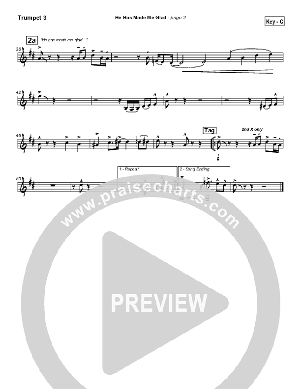 He Has Made Me Glad Trumpet 3 (Leona Von Brethorst)