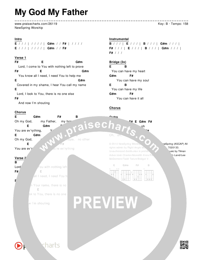 My God My Father Chords & Lyrics (NewSpring Worship)