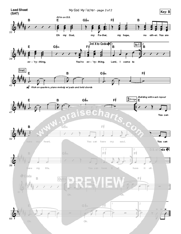 My God My Father Lead Sheet (NewSpring Worship)