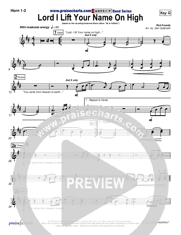 Lord I Lift Your Name On High Brass Pack (Paul Baloche)