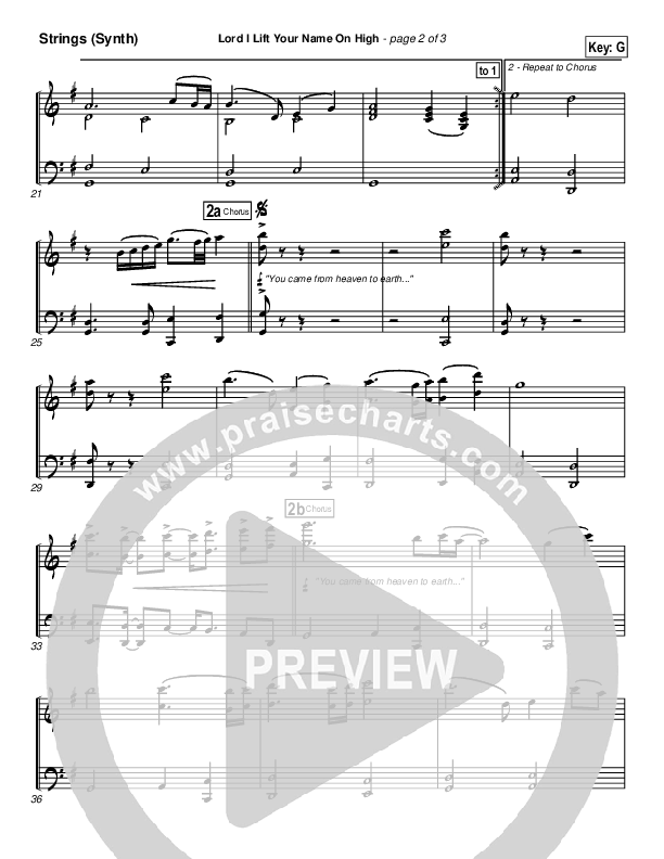 Lord I Lift Your Name On High Synth Strings (Paul Baloche)