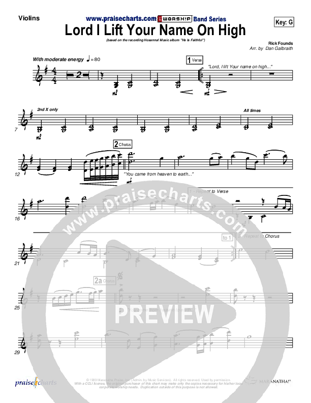 Lord I Lift Your Name On High Violins (Paul Baloche)