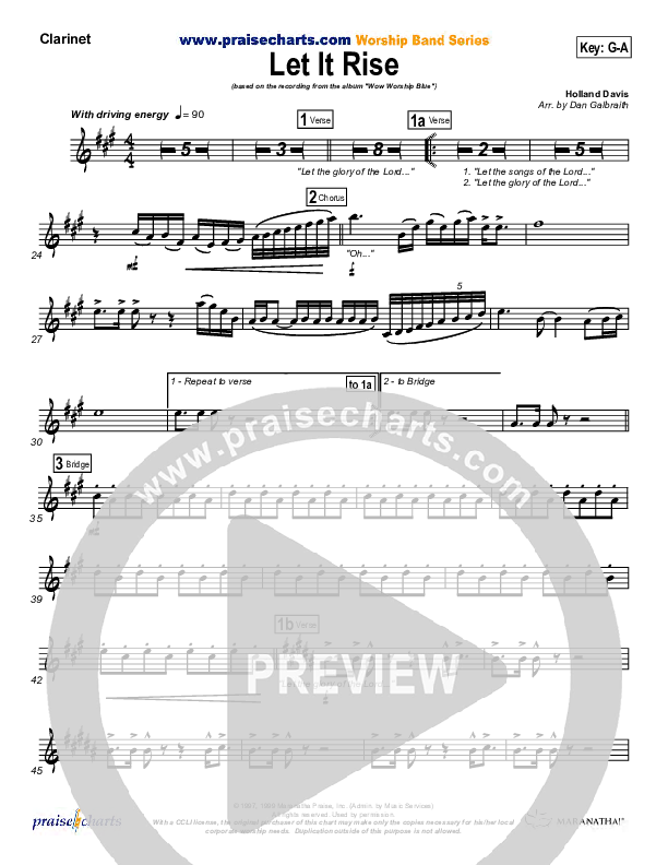 Let It Rise Clarinet (Holland Davis)