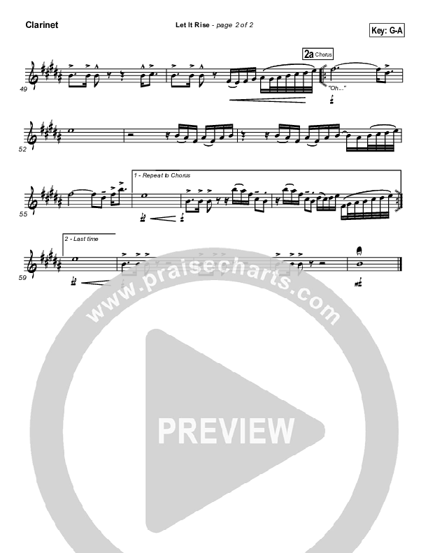 Let It Rise Clarinet (Holland Davis)