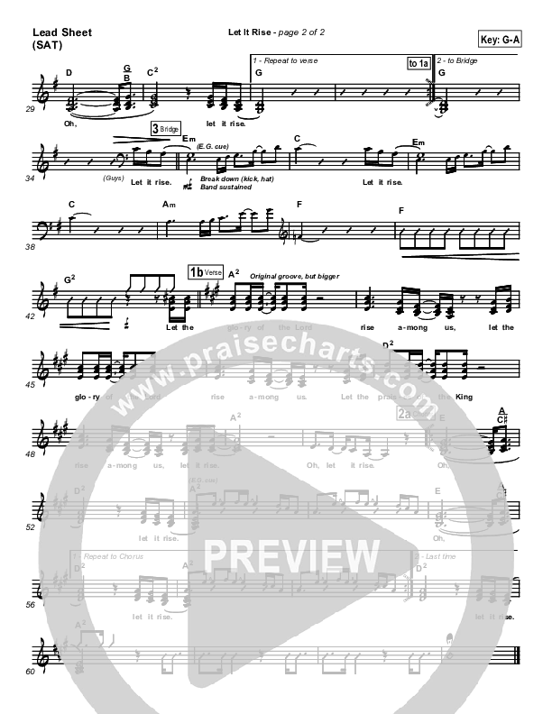 Let It Rise Lead Sheet (SAT) (Holland Davis)