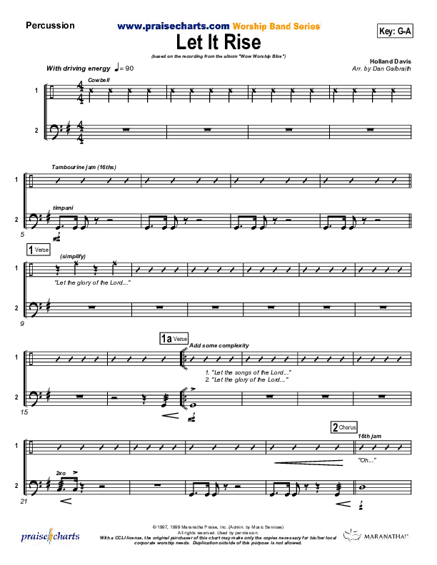 Let It Rise Percussion (Holland Davis)