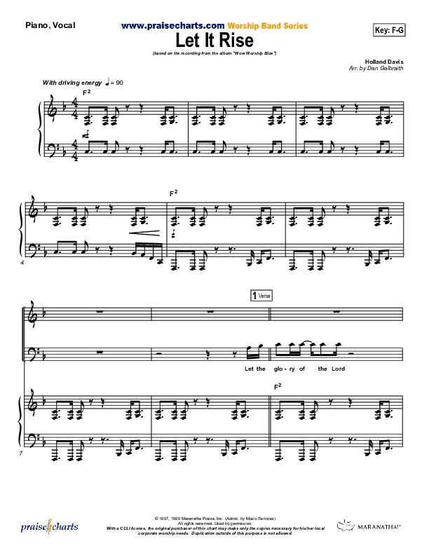 Let It Rise Piano/Vocal (Holland Davis)