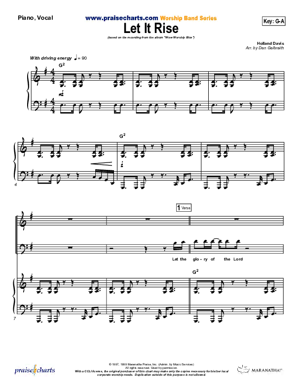 Let It Rise Piano/Vocal (Holland Davis)