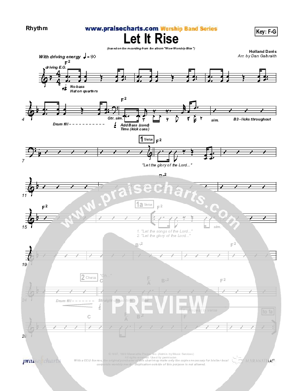 Let It Rise Rhythm Chart (Holland Davis)