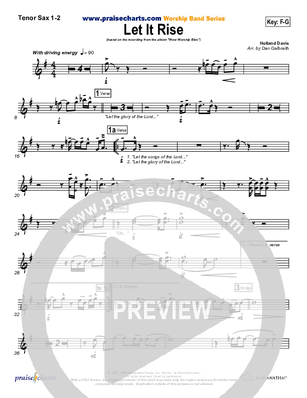 Let It Rise Tenor Sax 1/2 (Holland Davis)