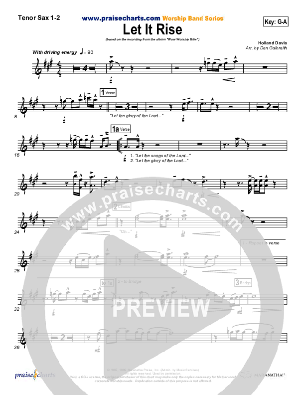 Let It Rise Tenor Sax 1/2 (Holland Davis)