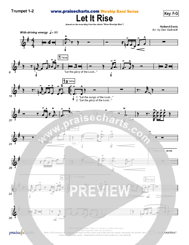Let It Rise Trumpet 1,2 (Holland Davis)