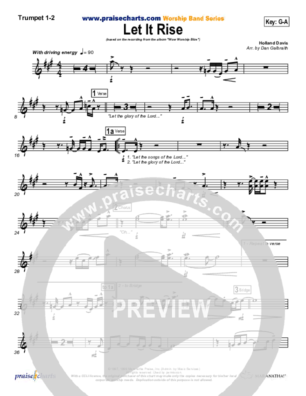 Let It Rise Trumpet 1,2 (Holland Davis)