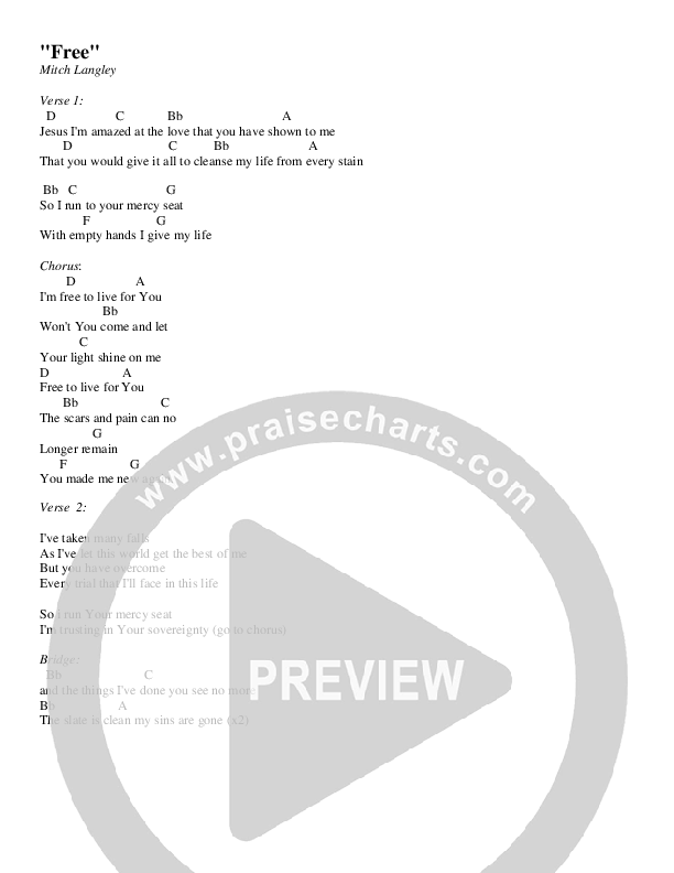 Free Chords & Lyrics (Mitch Langley)