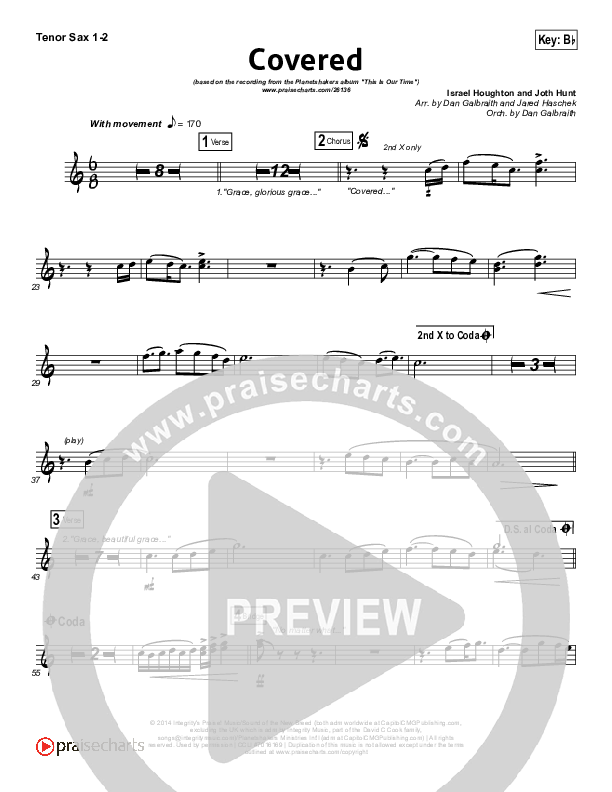 Covered Tenor Sax 1/2 (Planetshakers)