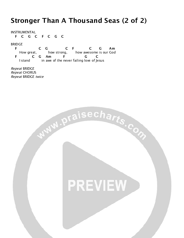 Stronger Than A Thousand Seas Chords & Lyrics (Planetshakers)