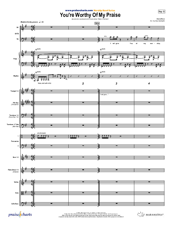 You're Worthy Of My Praise Orchestration (Passion)