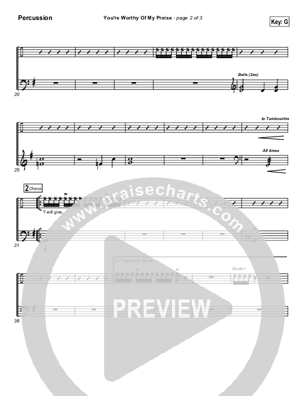 You're Worthy Of My Praise Percussion (Passion)