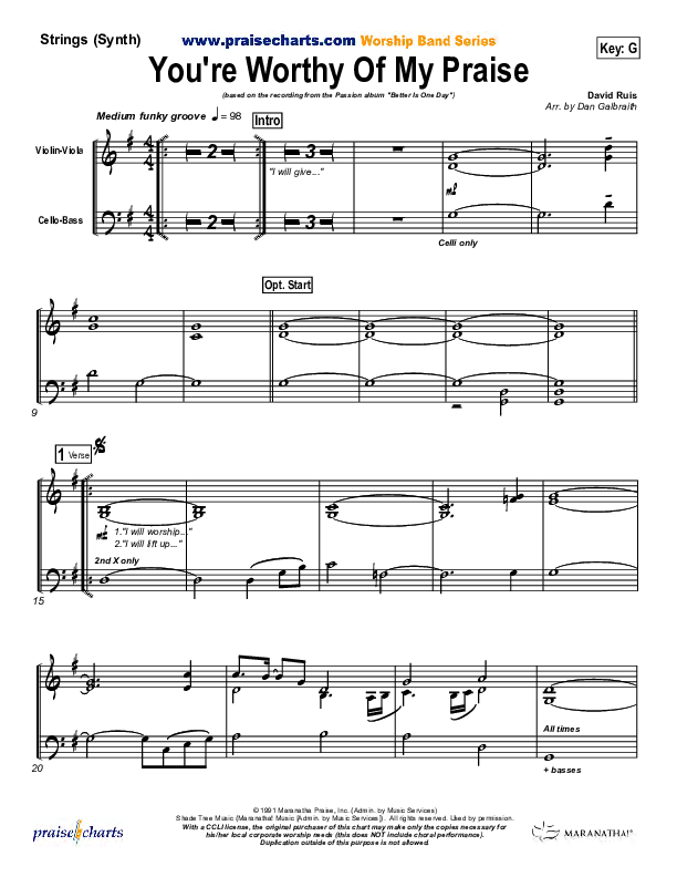 You're Worthy Of My Praise String Pack (Passion)