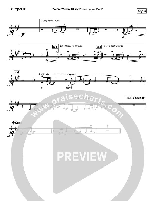 You're Worthy Of My Praise Trumpet 3 (Passion)