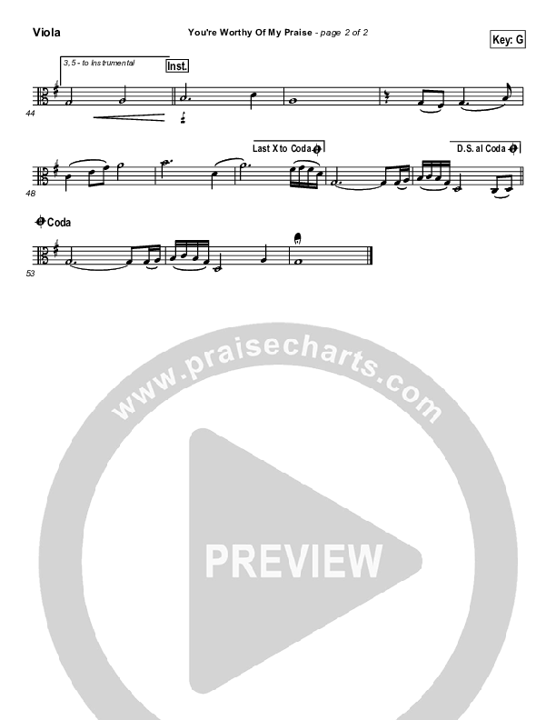 You're Worthy Of My Praise Viola (Passion)