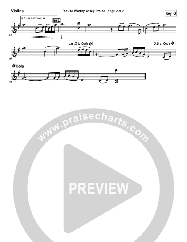 You're Worthy Of My Praise Violins (Passion)
