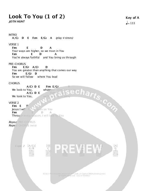 Look To You Chords & Lyrics (Planetshakers)