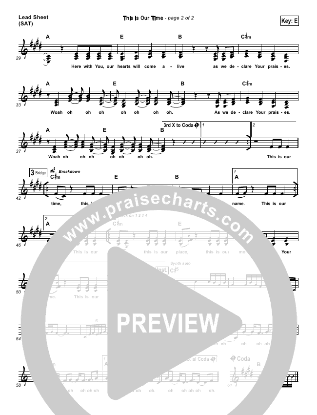 This Is Our Time Sheet Music (Planetshakers) - PraiseCharts