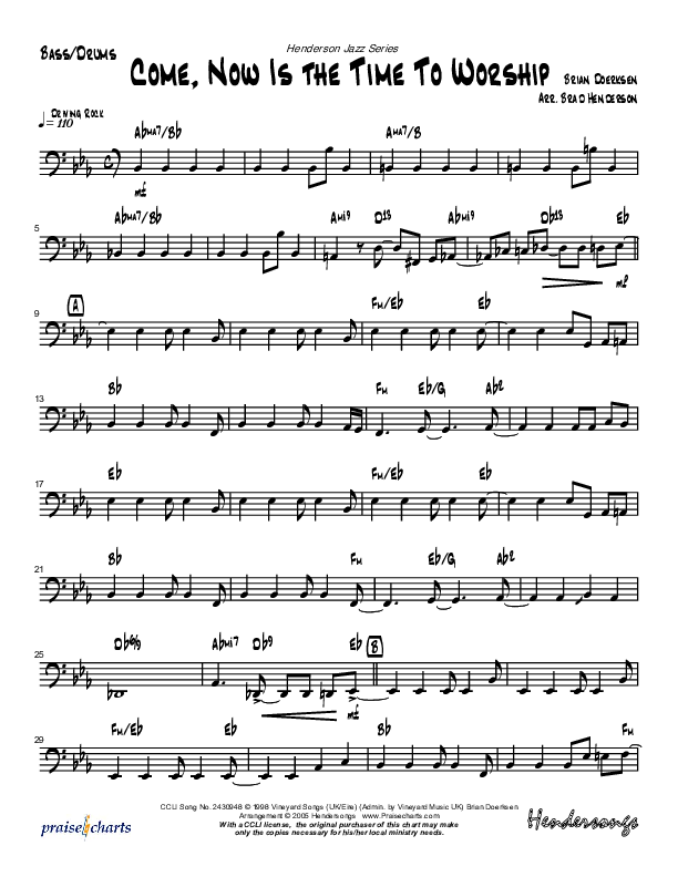 Come Now Is The Time To Worship (Instrumental) Drum Set (Brad Henderson)