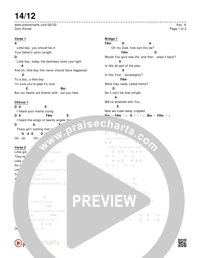 14/12 Chords & Lyrics (Cory Alstad)