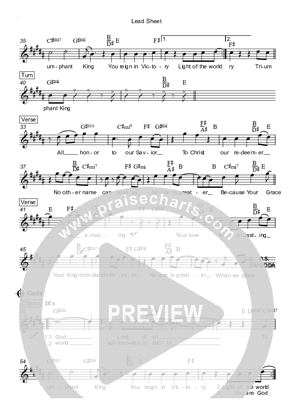 Triumphant King Lead Sheet (Grace Covenant Worship)
