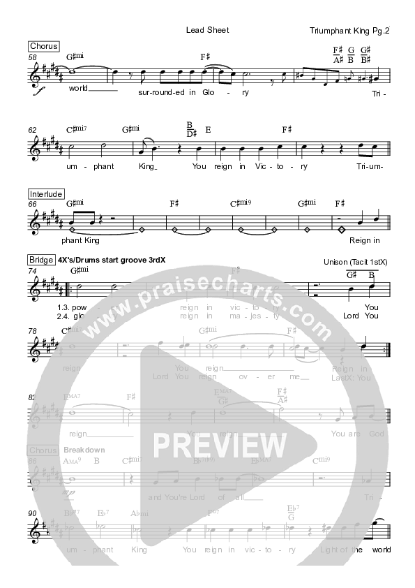 Triumphant King Lead Sheet (Grace Covenant Worship)